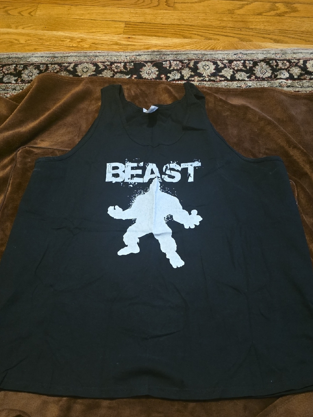 Gildan Black Ultra Cotton Tee with Blue Logo Tag